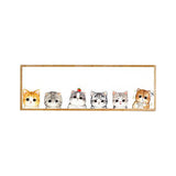 Rectangle Metallic Cute Cat Mural Light Minimal Style LED Wood Wall Mounted Light Fixture Clearhalo 'Wall Lamps & Sconces' 'Wall Lights' Lighting' 1194947