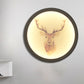 Contemporary Style LED Elk Deer Mural Light Acrylic White Circular Wall Mounted Lighting Black A Clearhalo 'Wall Lamps & Sconces' 'Wall Lights' Lighting' 1194963