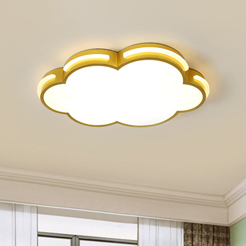 Nordic Cloud-Shape Ceiling Flush Acrylic LED Bedroom Flush Mount Lighting in Gold
