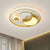 Acrylic Moon and Ring Flushmount Lamp Nordic Style LED Flush Light Fixture in Gold Gold Clearhalo 'Ceiling Lights' 'Close To Ceiling Lights' 'Close to ceiling' 'Flush mount' Lighting' 1195155