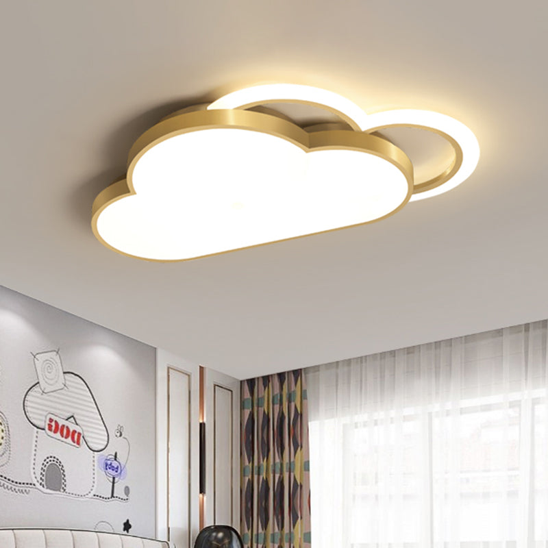 Simplicity Cloud Shape Flush Lighting Acrylic LED Bedroom Ceiling Flush Mount in Gold Clearhalo 'Ceiling Lights' 'Close To Ceiling Lights' 'Close to ceiling' 'Flush mount' Lighting' 1195168