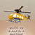 Yellow Helicopter Shape Flush Lamp Fixture Cartoon LED Metal Semi Flush Mount Light Fixture