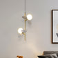 Kids Sphere Chandelier Lighting Frosted Glass 2 Heads Bedside Branch Hanging Lamp in Grey/White/Yellow and Pink Clearhalo 'Ceiling Lights' 'Chandeliers' Lighting' options 1195264
