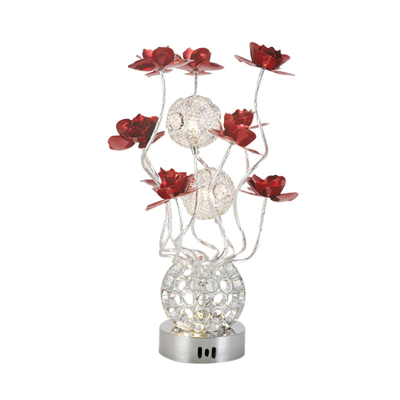 Metal Sphere Desk Lighting Decorative LED Bedside Light Table Lamp in Purple/Red, Warm/White Light Clearhalo 'Lamps' 'Table Lamps' Lighting' 1195486