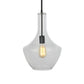 10.5"/12"/14" Wide Urn Shape Clear Glass Pendant Lamp Modernist 1 Light Black Hanging Pendant Light for Living Room Clearhalo 'Ceiling Lights' 'Glass shade' 'Glass' 'Modern Pendants' 'Modern' 'Pendant Lights' 'Pendants' Lighting' 119651