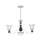 Frosted Glass Black Chandelier Lighting Blossom 3/6 Bulbs Rustic Ceiling Pendant Light Clearhalo 'Ceiling Lights' 'Chandeliers' Lighting' options 1197522