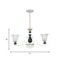 Frosted Glass Black Chandelier Lighting Blossom 3/6 Bulbs Rustic Ceiling Pendant Light Clearhalo 'Ceiling Lights' 'Chandeliers' Lighting' options 1197523