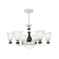 Frosted Glass Black Chandelier Lighting Blossom 3/6 Bulbs Rustic Ceiling Pendant Light Clearhalo 'Ceiling Lights' 'Chandeliers' Lighting' options 1197527