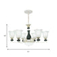 Frosted Glass Black Chandelier Lighting Blossom 3/6 Bulbs Rustic Ceiling Pendant Light Clearhalo 'Ceiling Lights' 'Chandeliers' Lighting' options 1197528