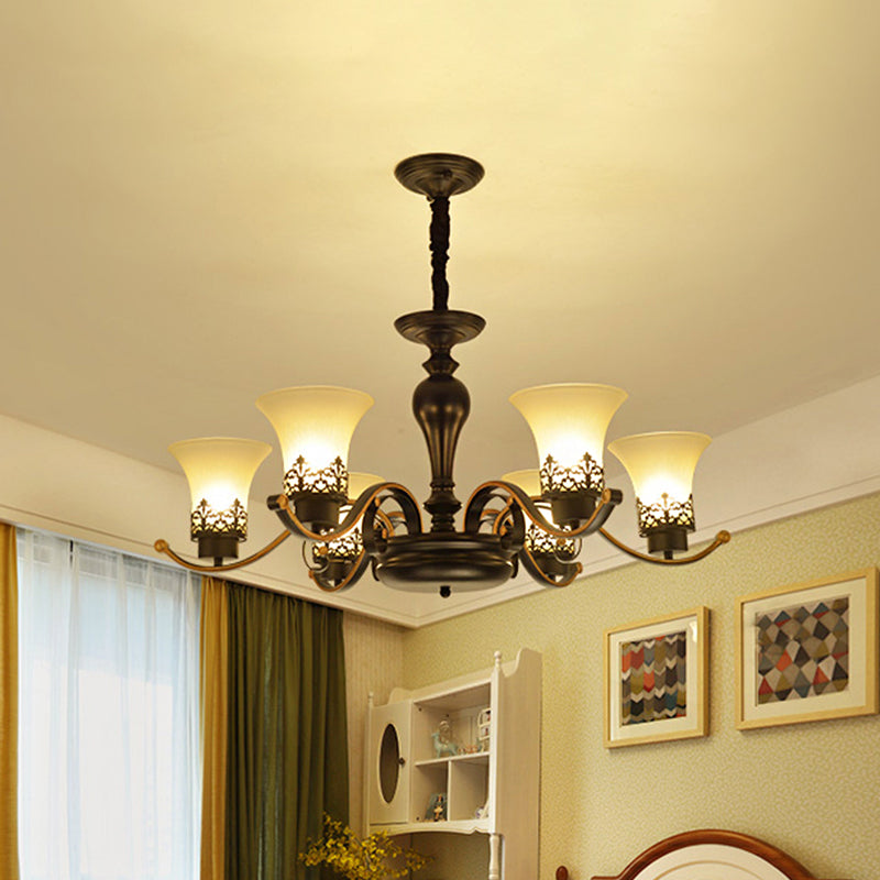 Rustic Style Swooping Arm Chandelier Lighting 3/6/8-Head Metal Ceiling Pendant Light in Black 6 Black Clearhalo 'Ceiling Lights' 'Chandeliers' Lighting' options 1197592_e50c793a-eb30-487b-b4dd-3b2545d7e4d9