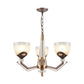 Coffee Bowl Shaped Pendant Chandelier Rural Style Cream Glass 3/6/8/10-Head Living Room Suspension Lighting Clearhalo 'Ceiling Lights' 'Chandeliers' 'Close To Ceiling Lights' 'Glass shade' 'Glass' Lighting' 1197628