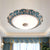 Blue Dome Shaped Flush Mount Fixture Countryside Crystal LED Bedroom Ceiling Lighting, 12"/16"/19.5" Wide