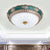 Milky Glass Domed Flushmount Rural Style LED Bedroom Close to Ceiling Lighting in Green, 12"/16"/19.5" W - Green - Clearhalo - 'Ceiling Lights' - 'Close To Ceiling Lights' - 'Close to ceiling' - 'Flush mount' - Lighting' - 1197659