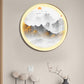 Gold Round Wall Mount Light Fixture Oriental LED Metallic Wall Mural Lamp with Mountain and Sun Pattern Clearhalo 'Wall Lamps & Sconces' 'Wall Lights' Lighting' 1197850