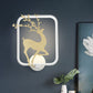 Minimal Style Rectangle Metal Wall Mural Lamp LED Wall Mount Light in Black/White with Elk Deer Pattern, Warm/White Light White Clearhalo 'Wall Lamps & Sconces' 'Wall Lights' Lighting' 1198005