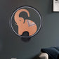 Postmodern Style Circular Metallic Mural Lamp LED Elephant Wall Lighting Fixture in White-Red/Black-Red/White-Gold for Bedroom, Warm/White Light Black-Red Clearhalo 'Wall Lamps & Sconces' 'Wall Lights' Lighting' 1198045
