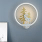 Black/White Round Deer and Tree Mural Light Minimalist Style LED Metal Wall Lighting Fixture, Warm/White Light Clearhalo 'Wall Lamps & Sconces' 'Wall Lights' Lighting' 1198064