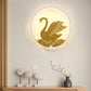 Minimalist Style Rounded Swan Mural Light Metal LED Guest Room Wall Lighting Idea in Black/White, Warm/White Light White Clearhalo 'Wall Lamps & Sconces' 'Wall Lights' Lighting' 1198070