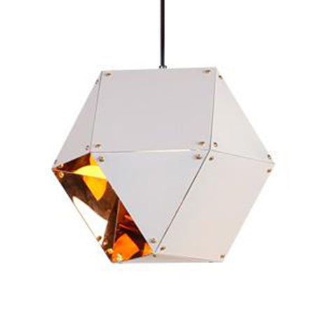 9.5"/12" Wide Gem Hanging Light Kit Minimalist Metal 1 Light Black/White/Pink Hanging Pendant Lamp White Clearhalo 'Ceiling Lights' 'Modern Pendants' 'Modern' 'Pendant Lights' 'Pendants' Lighting' 119973