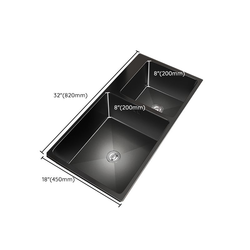 Contemporary Style Kitchen Sink Stainless Steel Drop-In Kitchen Double Sink Clearhalo 'Home Improvement' 'home_improvement' 'home_improvement_kitchen_sinks' 'Kitchen Remodel & Kitchen Fixtures' 'Kitchen Sinks & Faucet Components' 'Kitchen Sinks' 'kitchen_sinks' 1200x1200_00037814-1c53-4f37-8de8-f983be97332d