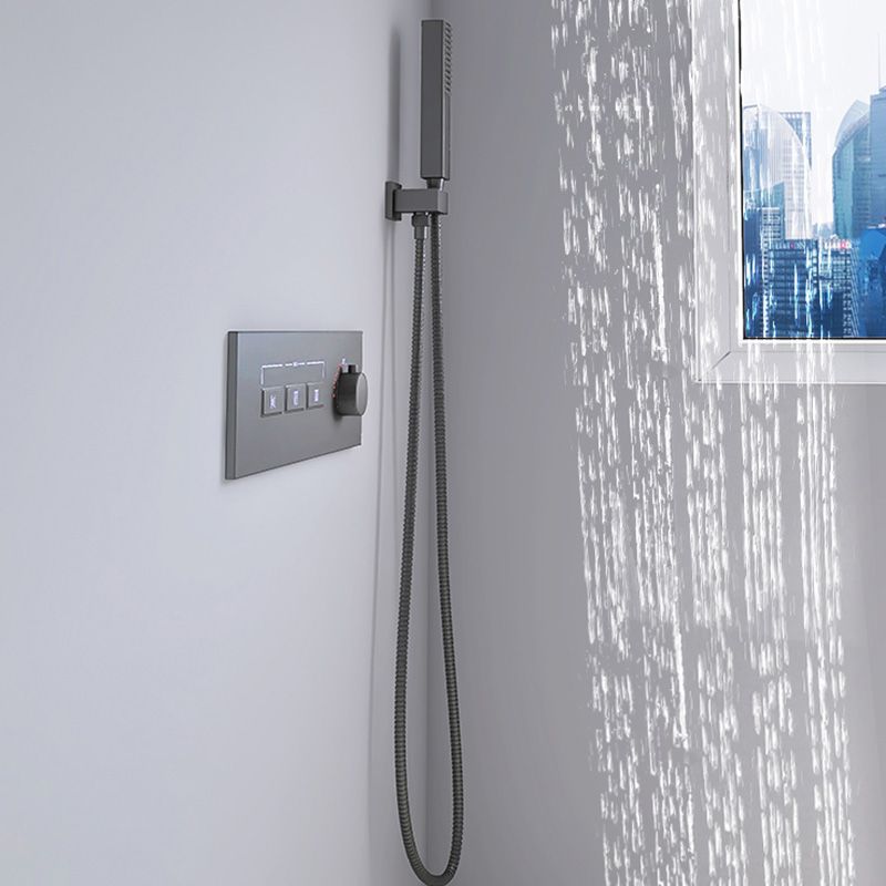 Modern Shower Set Handheld Shower Head Wall Mounted Shower System Clearhalo 'Bathroom Remodel & Bathroom Fixtures' 'Home Improvement' 'home_improvement' 'home_improvement_shower_faucets' 'Shower Faucets & Systems' 'shower_faucets' 'Showers & Bathtubs Plumbing' 'Showers & Bathtubs' 1200x1200_0011e6e7-e911-47bf-9368-f206383ab715