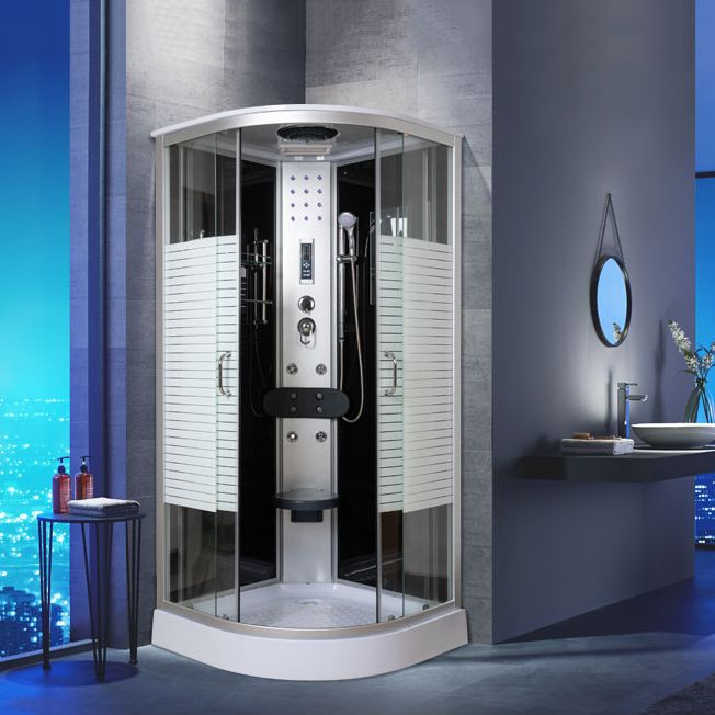 Contemporary Shower Kit Clear Tempered Framed Arc Shape Shower Stall Clearhalo 'Bathroom Remodel & Bathroom Fixtures' 'Home Improvement' 'home_improvement' 'home_improvement_shower_stalls_enclosures' 'Shower Stalls & Enclosures' 'shower_stalls_enclosures' 'Showers & Bathtubs' 1200x1200_001dee4c-9ea0-45f1-92b2-68528dd5ad6f