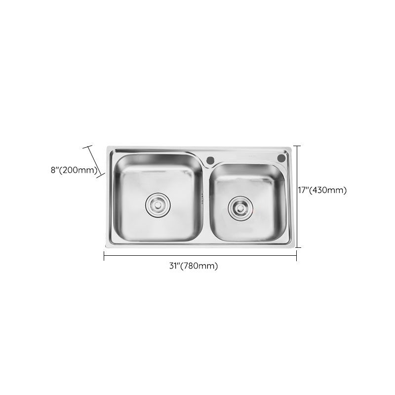 Classic Style Kitchen Sink Stainless Steel Kitchen Sink with Drain Strainer Kit Clearhalo 'Home Improvement' 'home_improvement' 'home_improvement_kitchen_sinks' 'Kitchen Remodel & Kitchen Fixtures' 'Kitchen Sinks & Faucet Components' 'Kitchen Sinks' 'kitchen_sinks' 1200x1200_001e536e-ee64-4eed-8e7c-8fe76842baad
