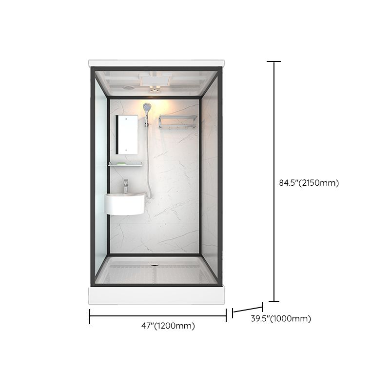 Rectangle Tempered Glass Shower Stall Clear Framed Shower Enclosure Clearhalo 'Bathroom Remodel & Bathroom Fixtures' 'Home Improvement' 'home_improvement' 'home_improvement_shower_stalls_enclosures' 'Shower Stalls & Enclosures' 'shower_stalls_enclosures' 'Showers & Bathtubs' 1200x1200_0025f116-b39f-425c-a6aa-0ab06f5b727e