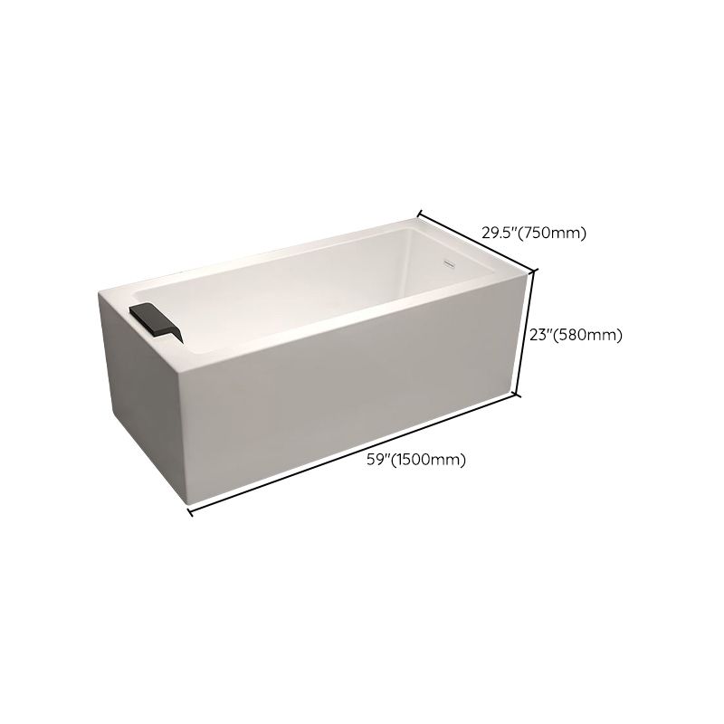 Modern Rectangular Bathtub Acrylic Soaking White Back to Wall Bathtub Clearhalo 'Bathroom Remodel & Bathroom Fixtures' 'Bathtubs' 'Home Improvement' 'home_improvement' 'home_improvement_bathtubs' 'Showers & Bathtubs' 1200x1200_003c32e7-6fda-44b4-aecd-5c788a709e8f