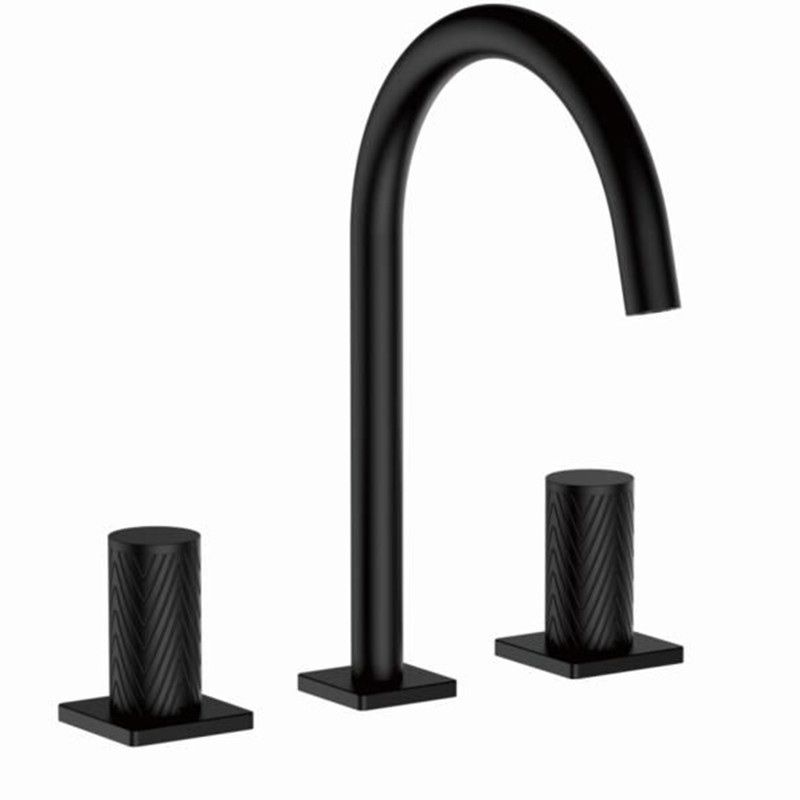 Luxury Vessel Sink Faucet Knob Handle 3 Holes Gooseneck Circular Vessel Faucet Clearhalo 'Bathroom Remodel & Bathroom Fixtures' 'Bathroom Sink Faucets' 'Bathroom Sinks & Faucet Components' 'bathroom_sink_faucets' 'Home Improvement' 'home_improvement' 'home_improvement_bathroom_sink_faucets' 1200x1200_004077fd-83ce-4643-ae2e-45c0112f7603