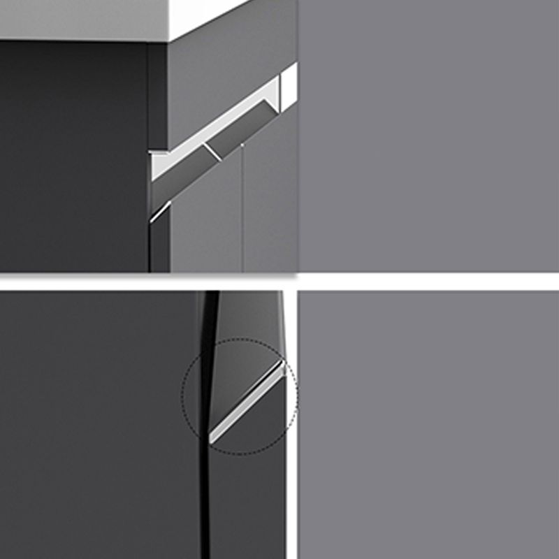 Gray Metal Vanity Sink Modern Free-standing Standard Space Saver Vanity Clearhalo 'Bathroom Remodel & Bathroom Fixtures' 'Bathroom Vanities' 'bathroom_vanities' 'Home Improvement' 'home_improvement' 'home_improvement_bathroom_vanities' 1200x1200_0053fa41-5f8c-4cca-ba45-04ffda3cdae0