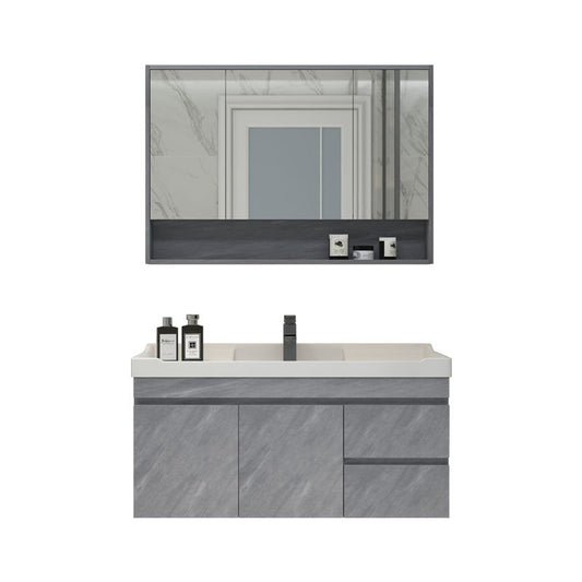 Modern Bathroom Sink Vanity Open Shelf Wall-Mounted Ceramic Top Clearhalo 'Bathroom Remodel & Bathroom Fixtures' 'Bathroom Vanities' 'bathroom_vanities' 'Home Improvement' 'home_improvement' 'home_improvement_bathroom_vanities' 1200x1200_005f6b94-3ea5-47ce-b1ad-2eee6250a250