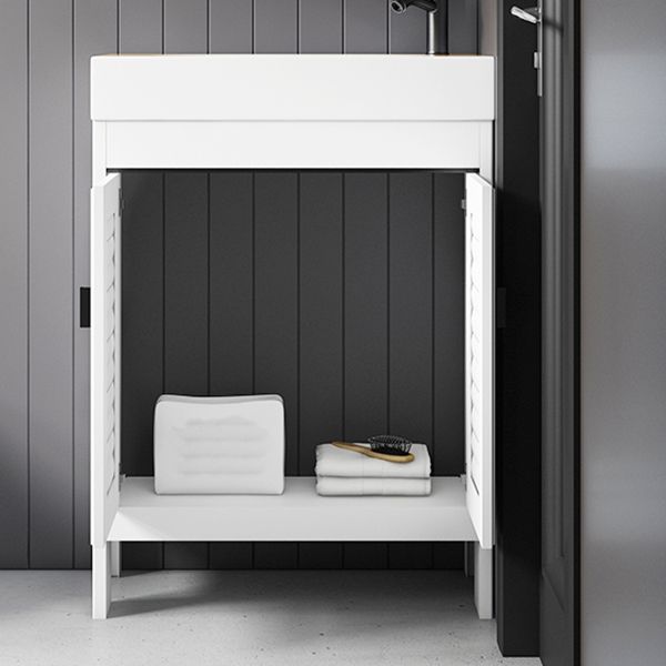 Freestanding Bathroom Vanity Metal Contemporary Bathroom Sink Vanity Clearhalo 'Bathroom Remodel & Bathroom Fixtures' 'Bathroom Vanities' 'bathroom_vanities' 'Home Improvement' 'home_improvement' 'home_improvement_bathroom_vanities' 1200x1200_0062a01f-269f-4510-8303-e0ae45f77e85