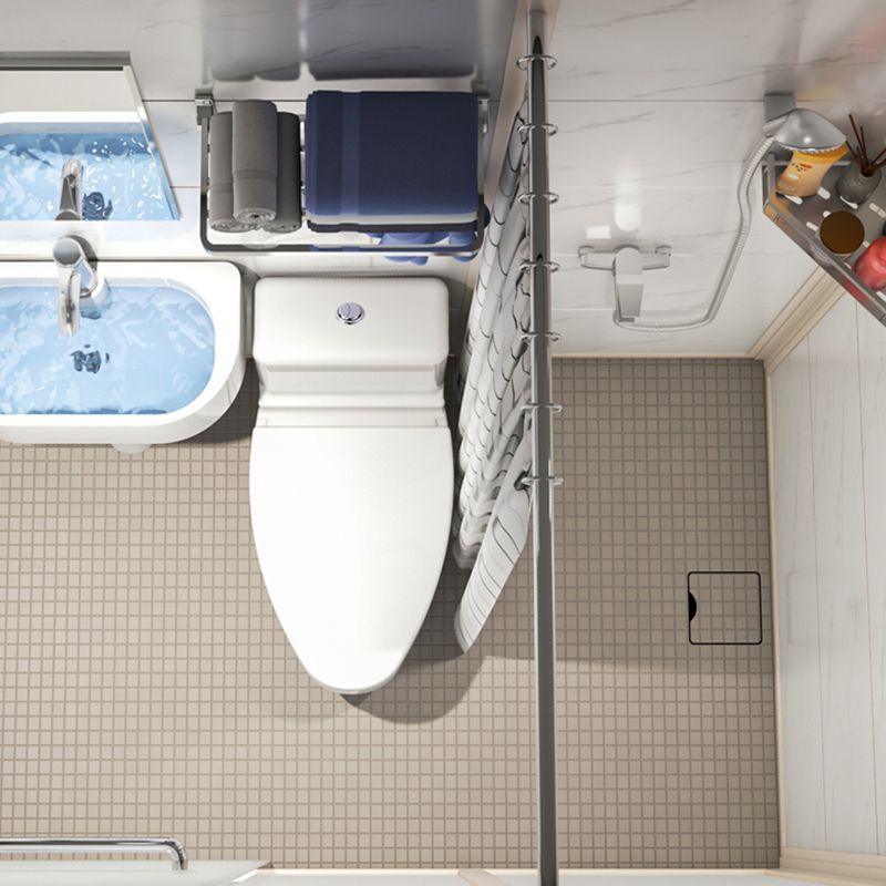 Modern Framed Tempered Glass Shower Kit with Base Included Framed Shower Stall in White Clearhalo 'Bathroom Remodel & Bathroom Fixtures' 'Home Improvement' 'home_improvement' 'home_improvement_shower_stalls_enclosures' 'Shower Stalls & Enclosures' 'shower_stalls_enclosures' 'Showers & Bathtubs' 1200x1200_006ac728-72d6-4bde-89be-2177c24395a7