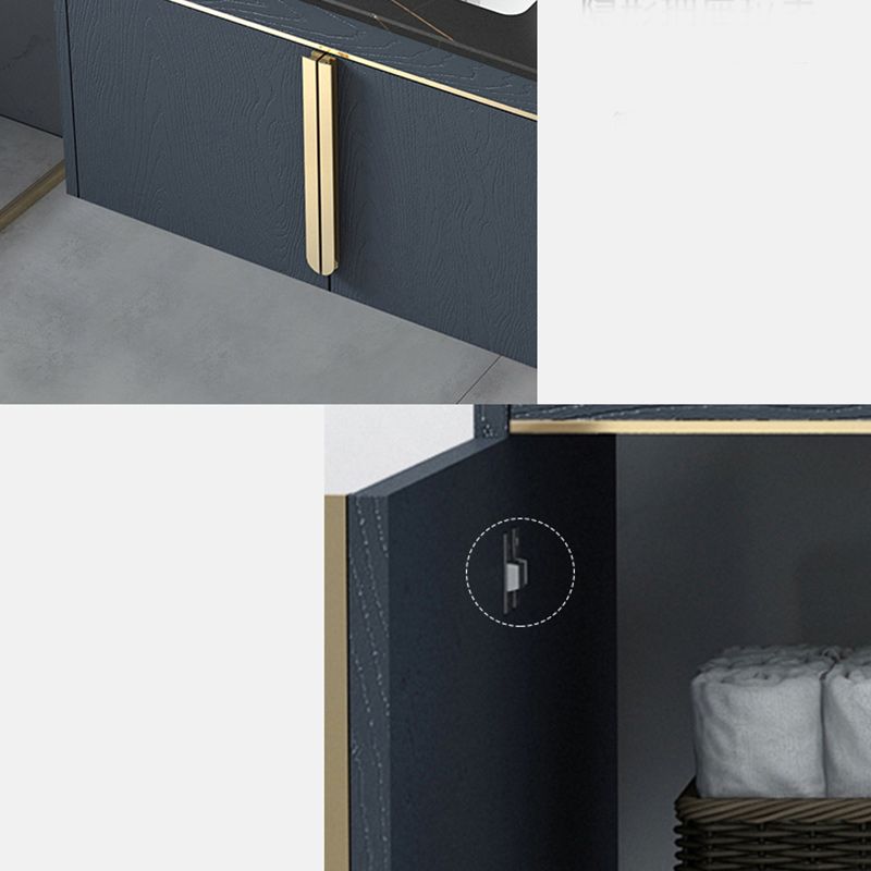 Rectangular Contemporary Bathroom Vanity Set Stainless Steel Sink Cabinet Clearhalo 'Bathroom Remodel & Bathroom Fixtures' 'Bathroom Vanities' 'bathroom_vanities' 'Home Improvement' 'home_improvement' 'home_improvement_bathroom_vanities' 1200x1200_006ae30e-9b36-40c9-9522-355eb4540473