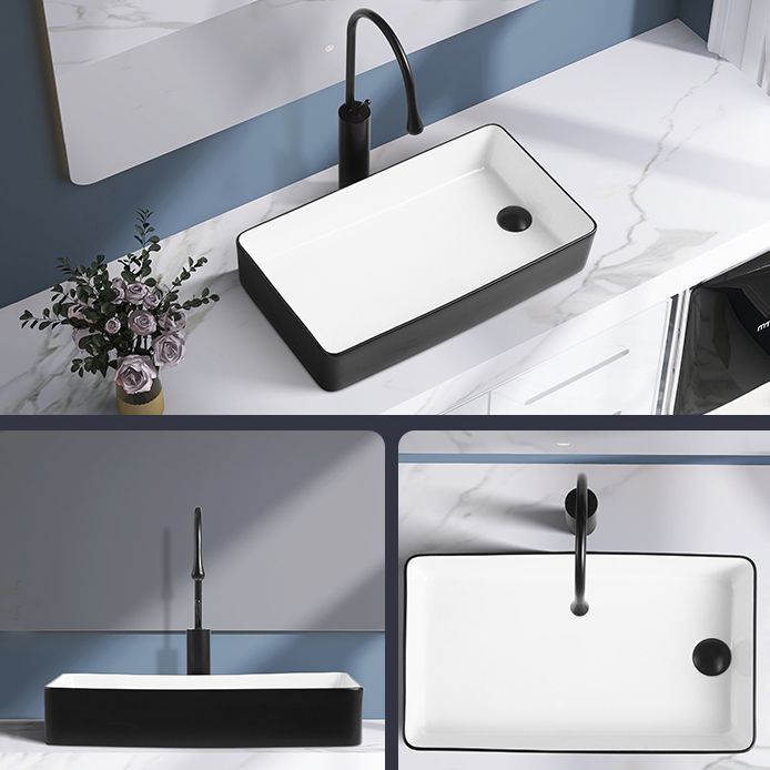 Contemporary Bathroom Sink Porcelain Solid Color Rectangular Vessel Lavatory Sink Clearhalo 'Bathroom Remodel & Bathroom Fixtures' 'Bathroom Sinks & Faucet Components' 'Bathroom Sinks' 'bathroom_sink' 'Home Improvement' 'home_improvement' 'home_improvement_bathroom_sink' 1200x1200_00862f74-afc9-40ad-83ed-b23cc3feb7ca