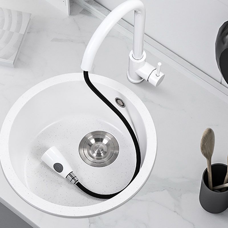 Quartz Kitchen Bar Sink Modern Round Shape Kitchen Bar Sink with Drain Assembly Clearhalo 'Home Improvement' 'home_improvement' 'home_improvement_kitchen_sinks' 'Kitchen Remodel & Kitchen Fixtures' 'Kitchen Sinks & Faucet Components' 'Kitchen Sinks' 'kitchen_sinks' 1200x1200_009dd42b-9a10-4588-8278-c2b06223595f