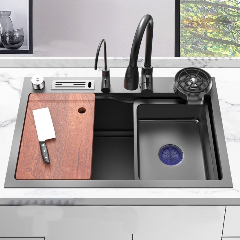 Classic Single Basin Sink Stainless Steel Faucet Sink with Soap Dispenser Clearhalo 'Home Improvement' 'home_improvement' 'home_improvement_kitchen_sinks' 'Kitchen Remodel & Kitchen Fixtures' 'Kitchen Sinks & Faucet Components' 'Kitchen Sinks' 'kitchen_sinks' 1200x1200_00bf9a94-d5c4-49c2-a106-f956dd8b4416