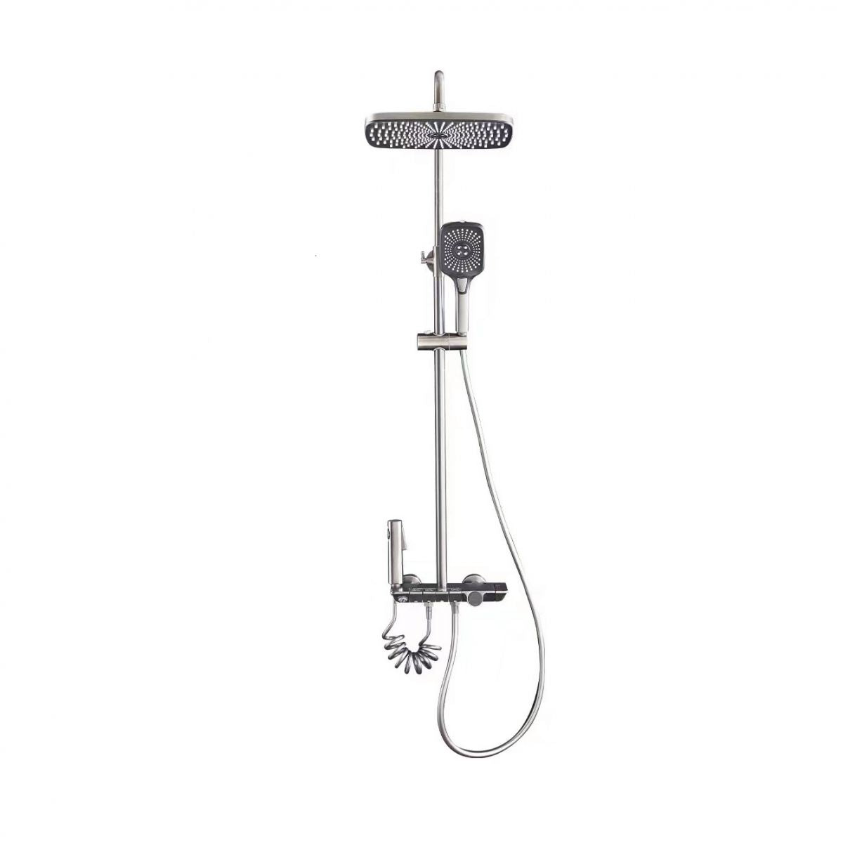 Wall Mounted Shower Arm Shower Faucet Pressure Balanced Diverter Valve Shower System Clearhalo 'Bathroom Remodel & Bathroom Fixtures' 'Home Improvement' 'home_improvement' 'home_improvement_shower_faucets' 'Shower Faucets & Systems' 'shower_faucets' 'Showers & Bathtubs Plumbing' 'Showers & Bathtubs' 1200x1200_00d0b72f-2343-4905-91e1-bee098f99a5c