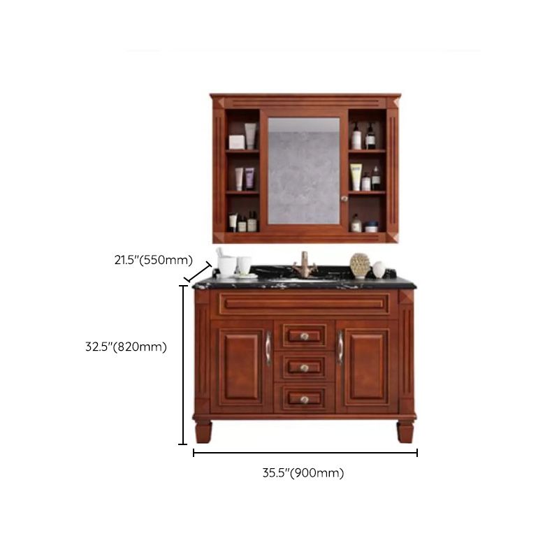 Traditional Wooden Sink Vanity Mirror Cabinet Vanity Cabinet with Storage Shelving Clearhalo 'Bathroom Remodel & Bathroom Fixtures' 'Bathroom Vanities' 'bathroom_vanities' 'Home Improvement' 'home_improvement' 'home_improvement_bathroom_vanities' 1200x1200_00d546bc-746d-44a2-8322-f0fd0ea319e5