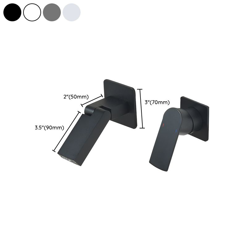 Waterfall Spout Bathroom Faucet Swivel Lever Handle 2 Holes Wall-Mounted Sink Faucet Clearhalo 'Bathroom Remodel & Bathroom Fixtures' 'Bathroom Sink Faucets' 'Bathroom Sinks & Faucet Components' 'bathroom_sink_faucets' 'Home Improvement' 'home_improvement' 'home_improvement_bathroom_sink_faucets' 1200x1200_0121681a-d4c4-4167-bb05-d2a0223374d1