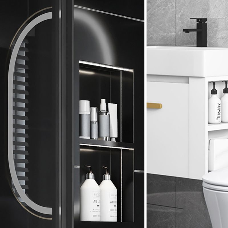 Modern Single Sink Vanity Set Wall Mount White Ceramic Vanity Clearhalo 'Bathroom Remodel & Bathroom Fixtures' 'Bathroom Vanities' 'bathroom_vanities' 'Home Improvement' 'home_improvement' 'home_improvement_bathroom_vanities' 1200x1200_013da58e-9835-4fce-a1d8-4294eea9898c