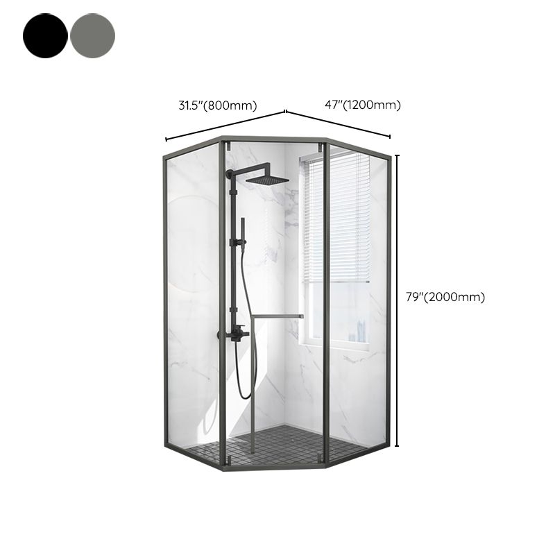 Single Sliding Door Shower Door Diamond Shape Glass Shower Screen Clearhalo 'Bathroom Remodel & Bathroom Fixtures' 'Home Improvement' 'home_improvement' 'home_improvement_shower_tub_doors' 'Shower and Tub Doors' 'shower_tub_doors' 'Showers & Bathtubs' 1200x1200_0140d47c-9265-4546-ab85-4de78736fbd3