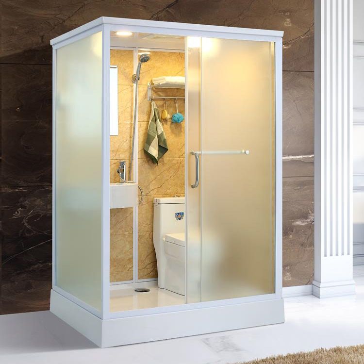 Framed Tempered Glass Shower Kit Included Framed Shower Stall in White without Toilet Clearhalo 'Bathroom Remodel & Bathroom Fixtures' 'Home Improvement' 'home_improvement' 'home_improvement_shower_stalls_enclosures' 'Shower Stalls & Enclosures' 'shower_stalls_enclosures' 'Showers & Bathtubs' 1200x1200_0146b3d4-4d42-4665-bfb4-ec10b1361092