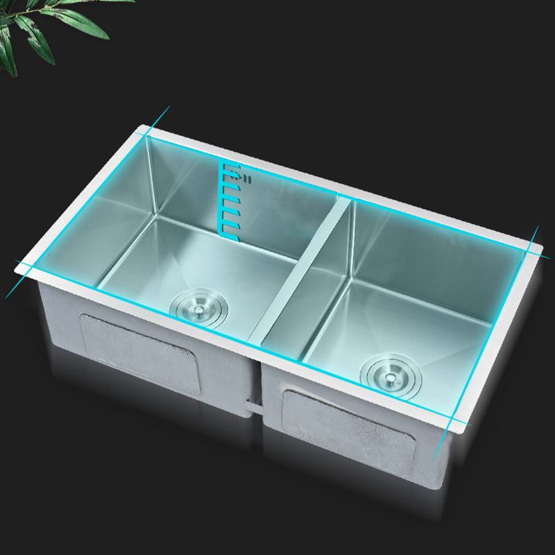 Modern Kitchen Sink Stainless Steel Double Sink with Drain Assembly Workstation Sink Clearhalo 'Home Improvement' 'home_improvement' 'home_improvement_kitchen_sinks' 'Kitchen Remodel & Kitchen Fixtures' 'Kitchen Sinks & Faucet Components' 'Kitchen Sinks' 'kitchen_sinks' 1200x1200_014a38a8-33ac-4222-b2b9-d567f226f649