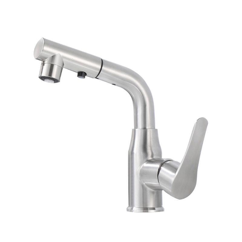 Modern 1-Handle Bathroom Sink Faucet Circular Vessel Sink Faucet Stainless Steel Clearhalo 'Bathroom Remodel & Bathroom Fixtures' 'Bathroom Sink Faucets' 'Bathroom Sinks & Faucet Components' 'bathroom_sink_faucets' 'Home Improvement' 'home_improvement' 'home_improvement_bathroom_sink_faucets' 1200x1200_014ee566-155c-4a7f-a221-fd1afdfa2678