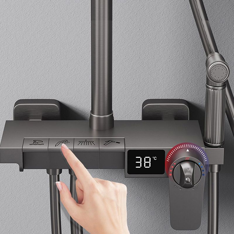 Modern Style Shower System Copper Spot Resist Wall Mounted Shower System Clearhalo 'Bathroom Remodel & Bathroom Fixtures' 'Home Improvement' 'home_improvement' 'home_improvement_shower_faucets' 'Shower Faucets & Systems' 'shower_faucets' 'Showers & Bathtubs Plumbing' 'Showers & Bathtubs' 1200x1200_01547076-8e50-4b4a-bd9e-018835bd3675