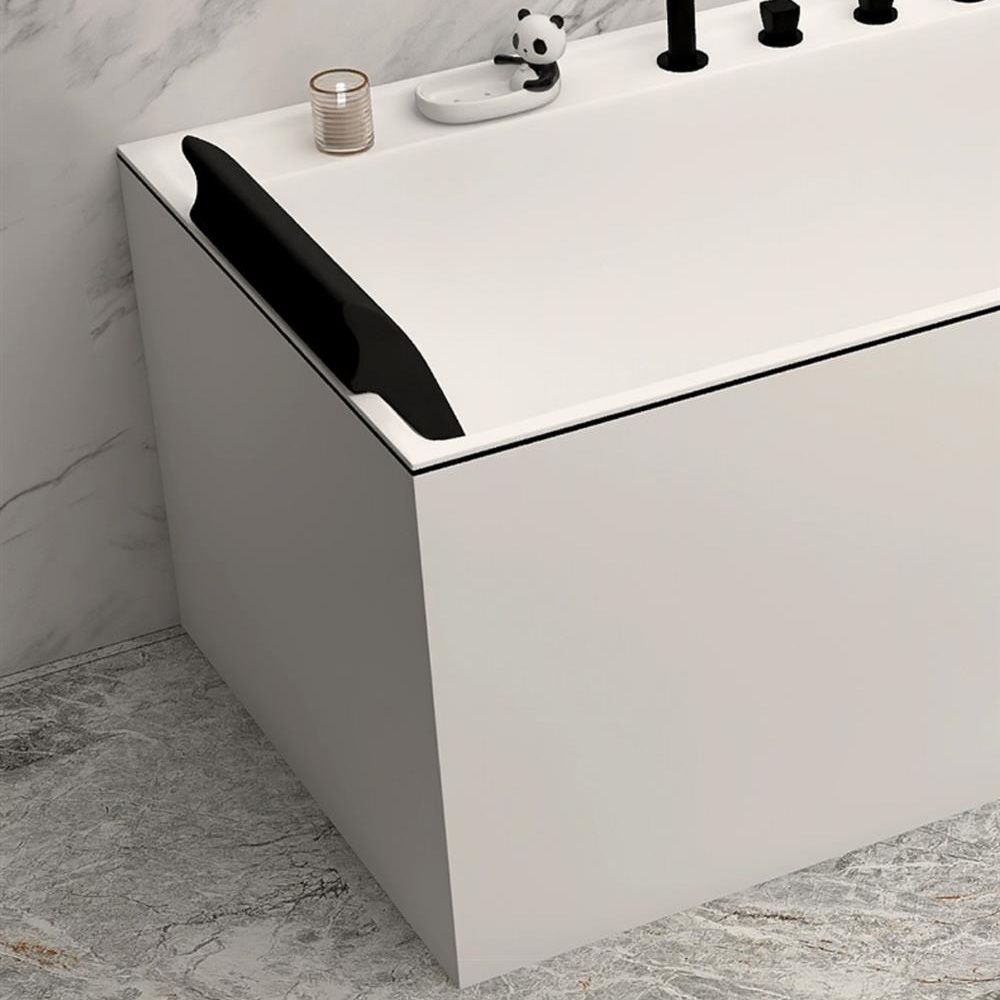 Modern Rectangular Bathtub Acrylic Soaking White Back to Wall Bathtub Clearhalo 'Bathroom Remodel & Bathroom Fixtures' 'Bathtubs' 'Home Improvement' 'home_improvement' 'home_improvement_bathtubs' 'Showers & Bathtubs' 1200x1200_0166a0c4-484b-4966-b814-cc0cfbffbe40