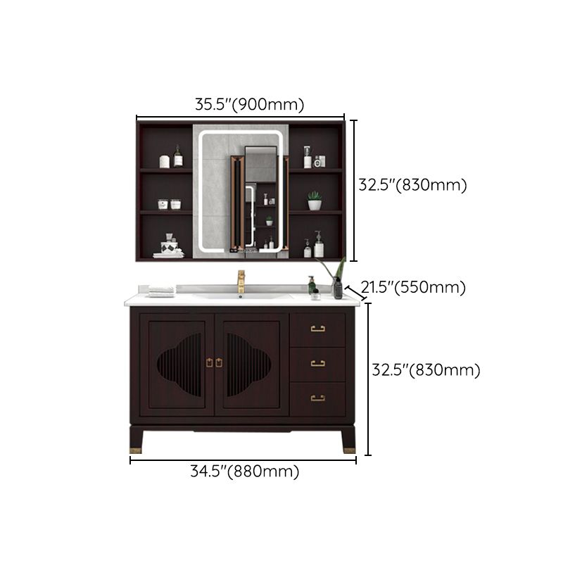 Traditional Bathroom Vanity Wood Standalone Cabinet and Shelving Included Vanity Set Clearhalo 'Bathroom Remodel & Bathroom Fixtures' 'Bathroom Vanities' 'bathroom_vanities' 'Home Improvement' 'home_improvement' 'home_improvement_bathroom_vanities' 1200x1200_017d6c56-766a-42d8-92a1-04664113f55f