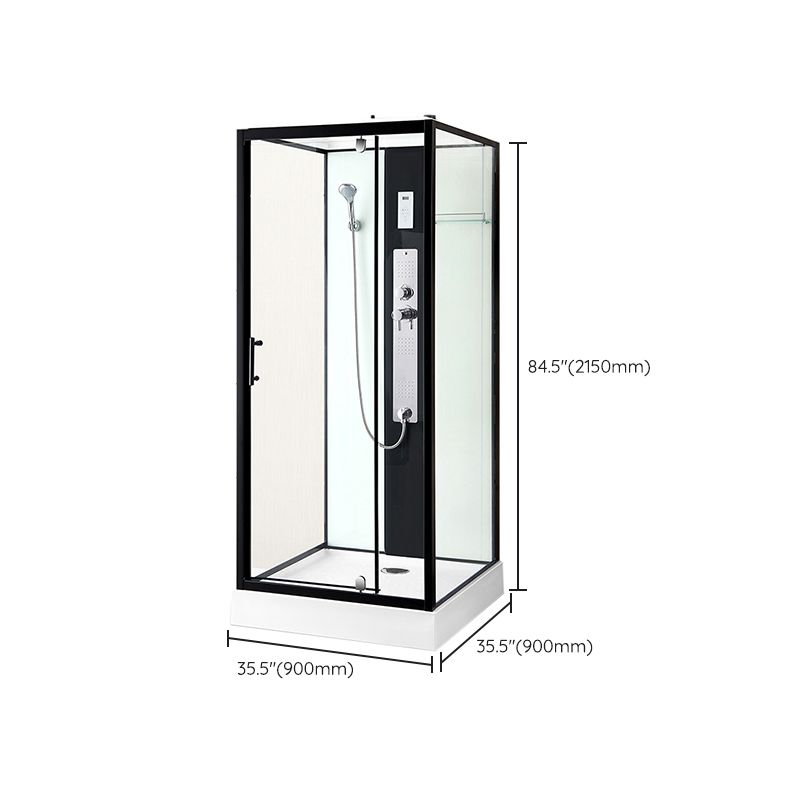 Modern Shower Stall Black Framed Shower Head Drainer Shower Stall Clearhalo 'Bathroom Remodel & Bathroom Fixtures' 'Home Improvement' 'home_improvement' 'home_improvement_shower_stalls_enclosures' 'Shower Stalls & Enclosures' 'shower_stalls_enclosures' 'Showers & Bathtubs' 1200x1200_018675ea-d22a-4012-b96c-4bae146e97fa